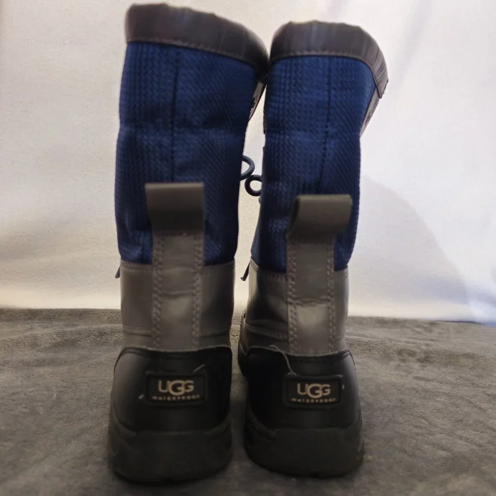 UGG Butte II Grey Gray Leather Short Snow Boots Size 4 Kid Youth = Women US 6